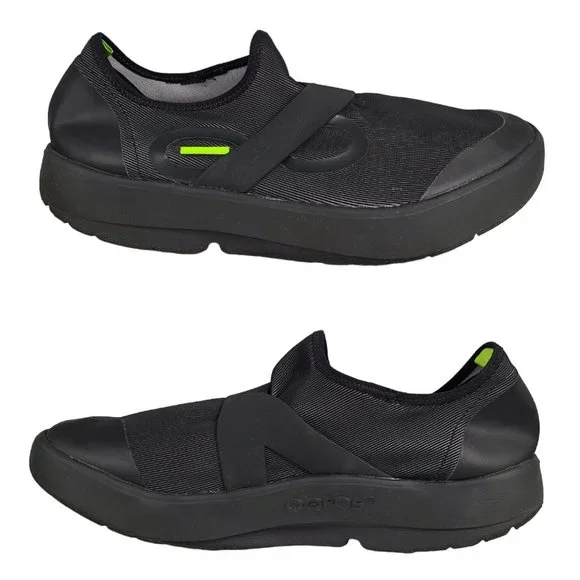 OOFOS Men's OOmg Fibre Low Shoe 12 EU 45 Black Stretch Recovery Comfort Washable - Picture 3 of 8
